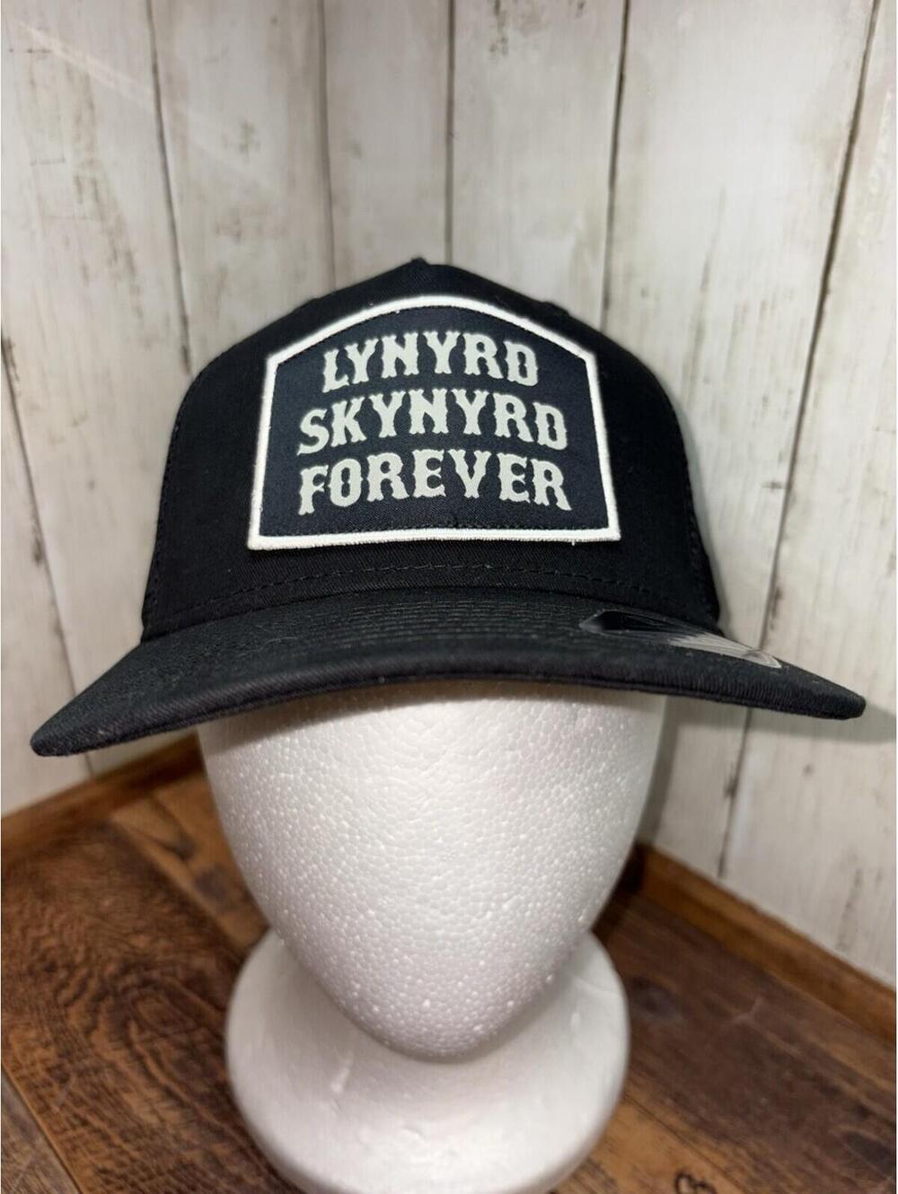 Lynyrd Skynyrd Forever Patch Black Mesh Hat Snapback Dome Headwear Cap